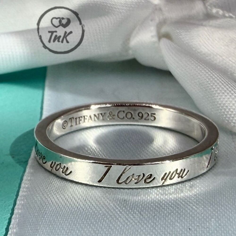 Tiffany Retired Notes "I Love You" Ring - Sterling Silver - Size 6.75 - Picture 9 of 16